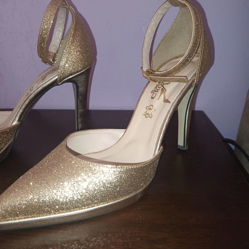 Smart Cronos heels size 37 new, pink gold glitter