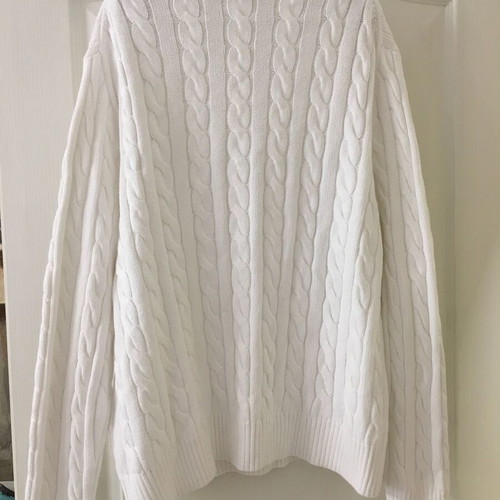 Polo Ralph Lauren cable-knit sweater unisex XXL, white cotton