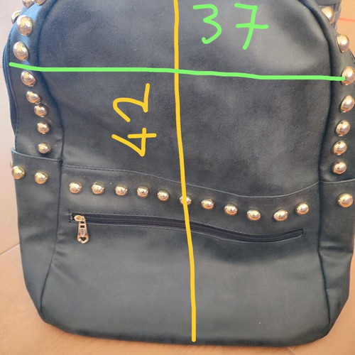 Black faux leather backpack like new with gold studs