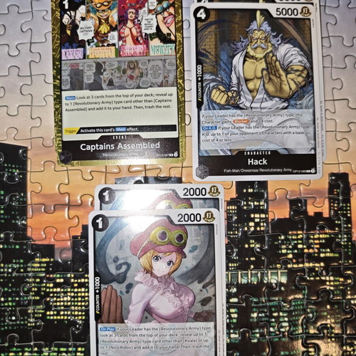 One Piece black rare cards, set of 7