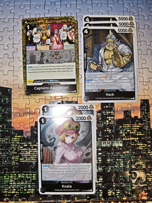 One Piece black rare cards, set of 7