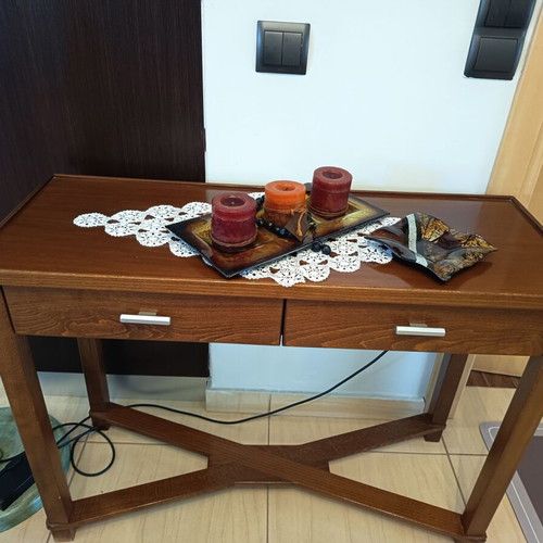 Coffee tables set with wood and glass, like new, Italy