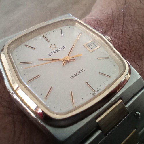Eterna Royal Quartz men's watch used, two-tone design