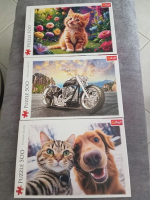 Puzzle set of 3 with 500 pieces like new