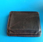 Vintage men's wallet, genuine leather, brown
