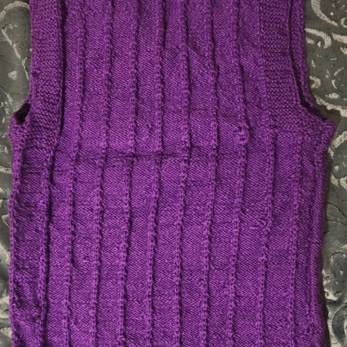 Purple sleeveless sweater handmade made to order, size S/M