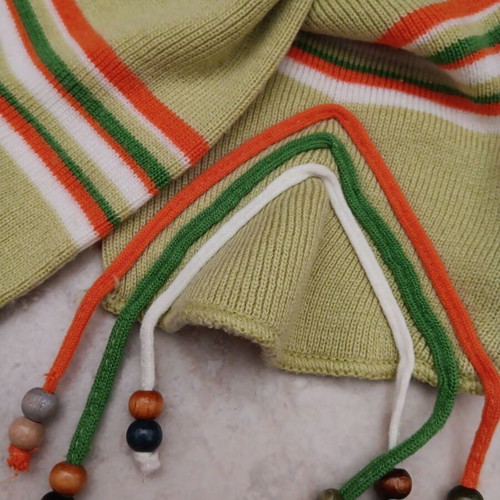 Women's scarf used, green and orange