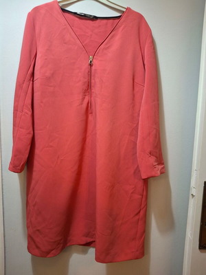 Winter cocktail dress Zara XL like new, coral color