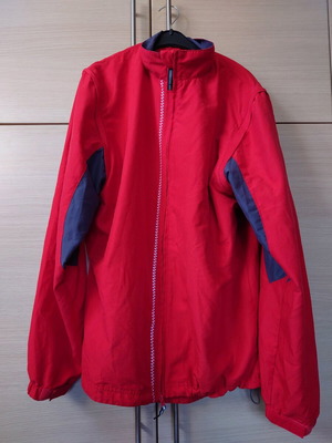 Men's windbreaker jacket size L used, red-gray