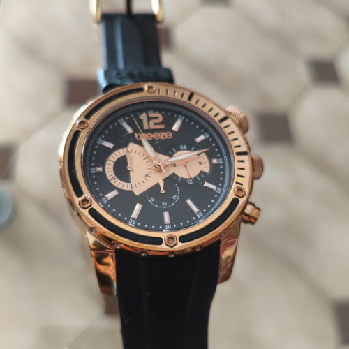 Breeze 100M Rose Gold Black Watch like new