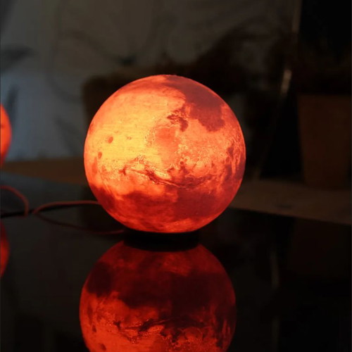 Mars Planet Lamp new with 3D printing and warm lighting