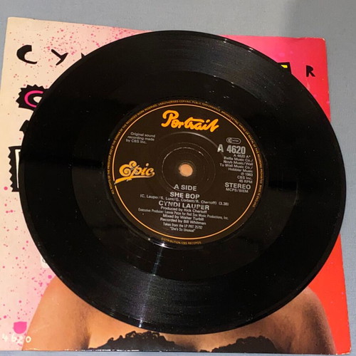 Cyndi Lauper She Bop promo 45 rpm vinyl, English, EX/NM condition