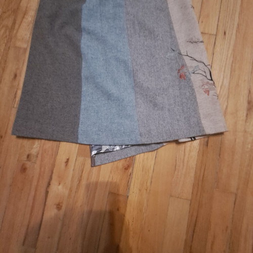 Asymmetrical skirt St.Martins like new, side buttons, embroidery