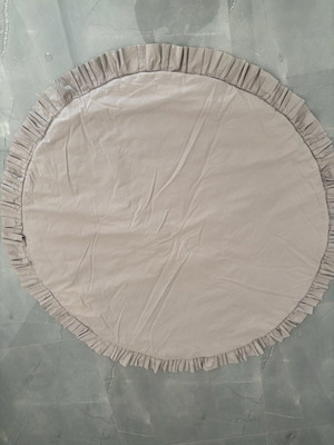 Activity mat used gray with hypoallergenic Oeko Tex fabric handmade 100 cm diameter with ruffle