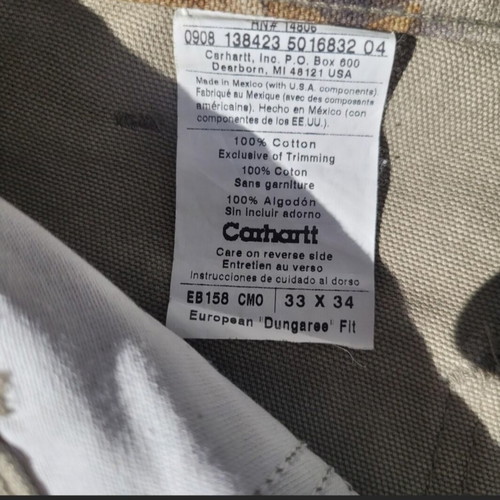 Carhartt Wip Realtree Carpenter Pants like new, 31W 34L, brown multicolor