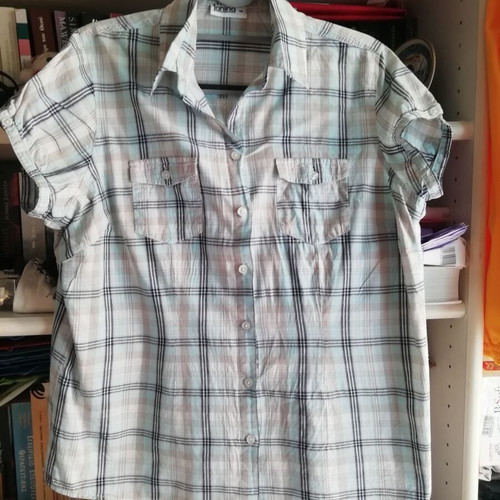 Janina checked short-sleeve shirt used, size EU46