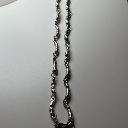Goth women's chain necklace, black and silver