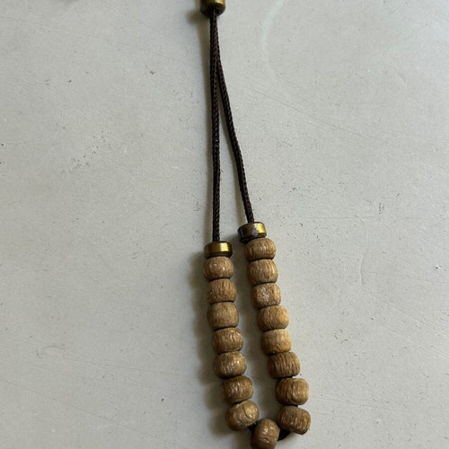 Komboloi old handmade wooden worry beads used