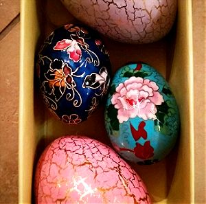 Vintage πασχαλινά διακοσμητικά Αυγά Κλουαζονέ κι άλλα δύο μεγαλύτερα αυγά δώρο