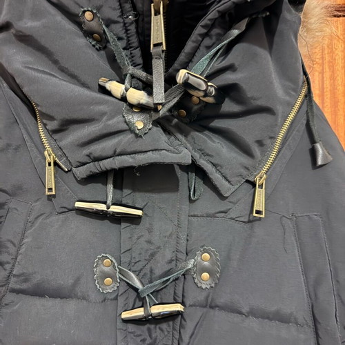 Dsquared2 Black Down Puffer Parka Jacket Fur Hood Men’s Large Like New