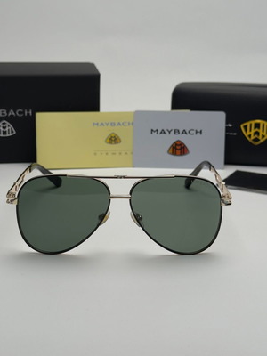 Слънчеви очила Maybach Aviator с тъмнозелени стъкла, златиста рамка
