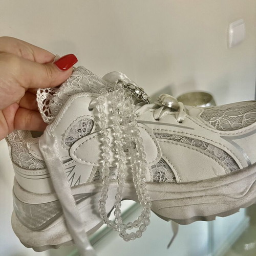 Wedding sneakers like new, white, sizes 36-37