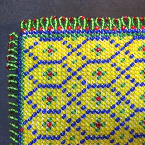 Beaded wallet used, handmade, 13x9 cm