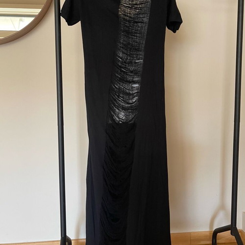 Chris P long dress see through unused, black, size M/L