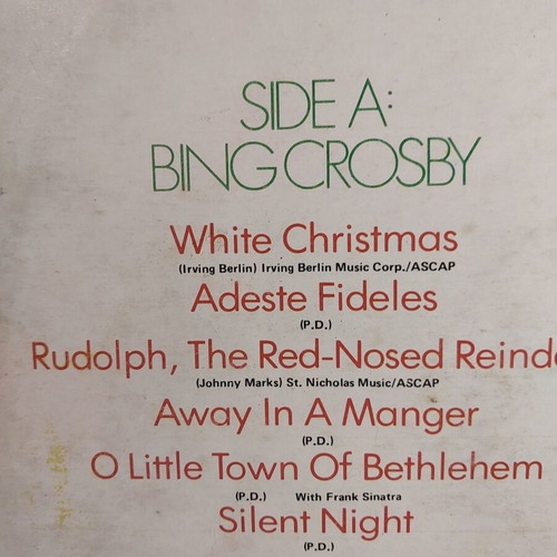 White Christmas vinyl used with Bing Crosby and Rosemary Clooney