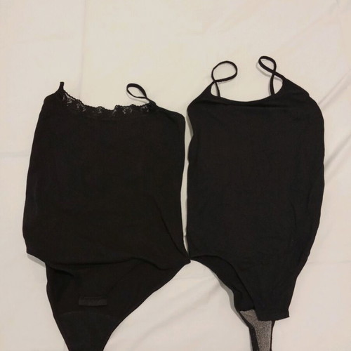 Black bodysuits with straps like new, set of 2