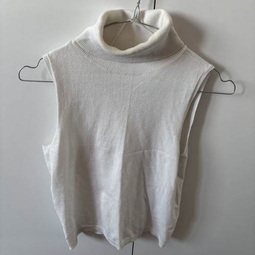 Sinsay sleeveless white top with turtleneck, size S