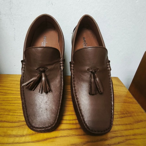 Robinson Brown Leather Moccasins Size 41 New
