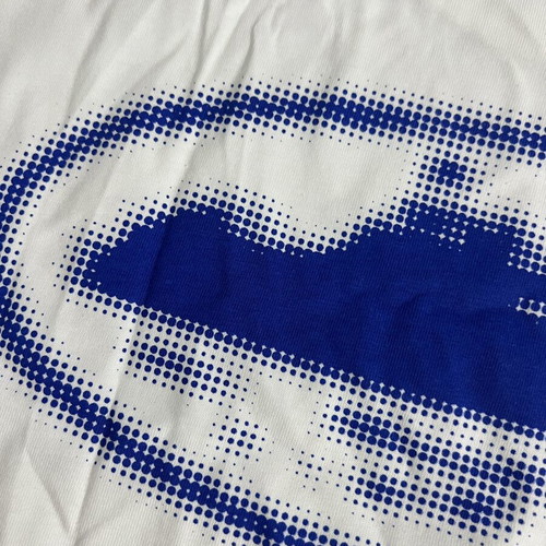 Corteiz Halftone Island Tee, sizes M and L, white and blue
