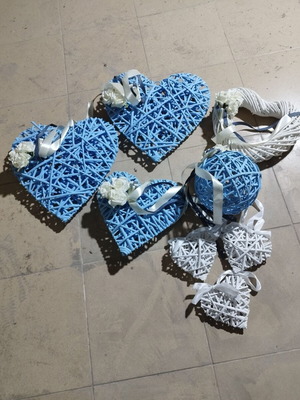 Wedding or baptism decorations like new, set of 8 pieces