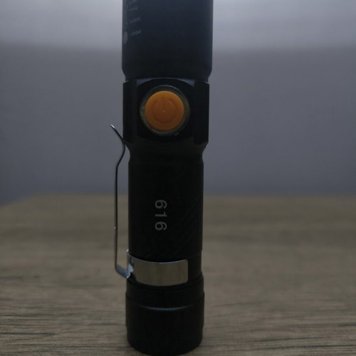 LED Palm Flashlight USB Rechargeable with Belt Clip, 3 Modes