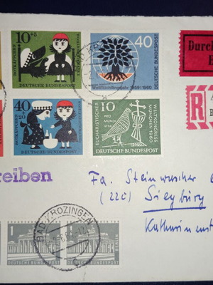 Germany 1961 postal cover with stamps
