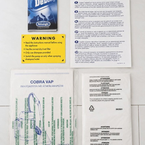 DeLonghi Cobra Vap 1500W steam cleaner like new with accessories