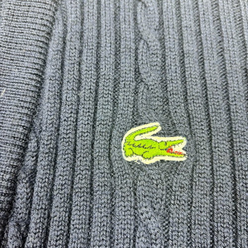 Lacoste vintage cardigan navy blue wool size L like new