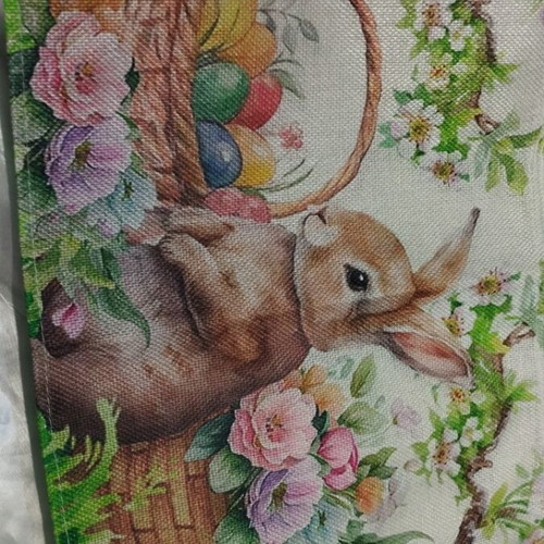 Easter placemats new, set of 4 canvas with bunny and basket design