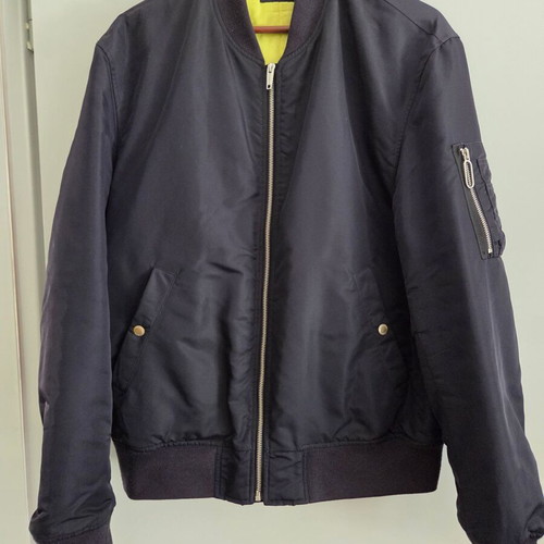 The Kooples Navy Quilted Technical Bomber Jacket L like new