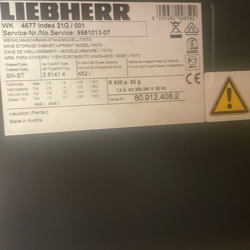 Liebherr wine cooler used