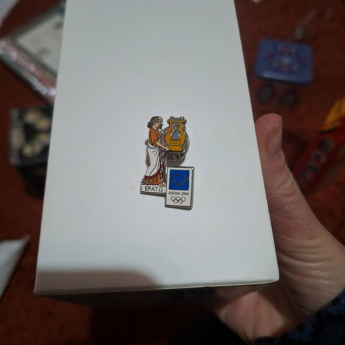 Erato Pin Olympic Games Athens 2004 like new with gift Pin Mediterranean Beach Games 2019