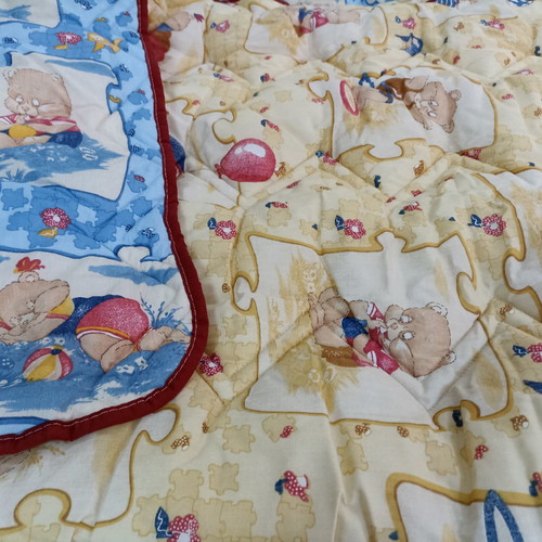 Double quilt two-sided with cotton fabric and baked wadding new