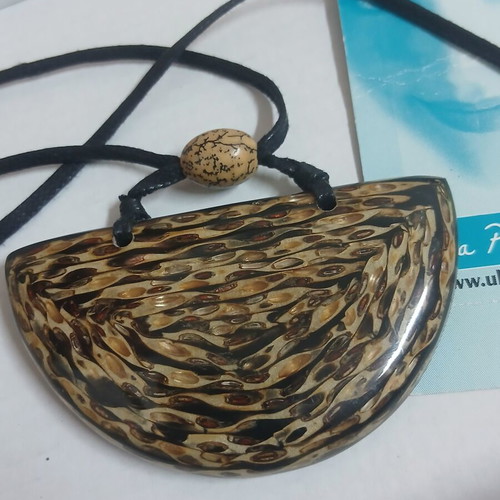 Ulla Popken long necklace, black and brown