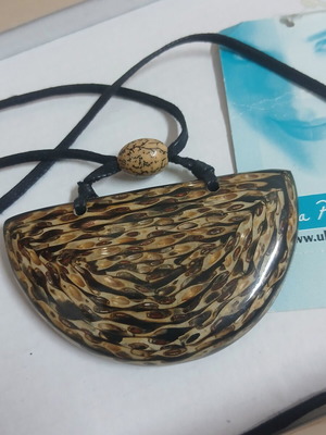 Ulla Popken long necklace, black and brown