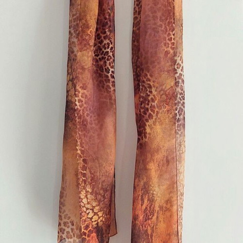 Printed scarf with leopard design, Italian