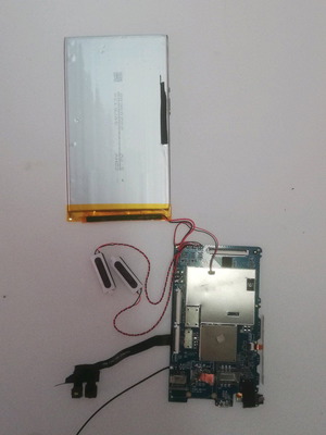 MediaTek ZH960 tablet motherboard used with battery, camera, speakers
