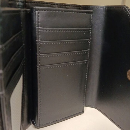 Women's wallet new black synthetic material