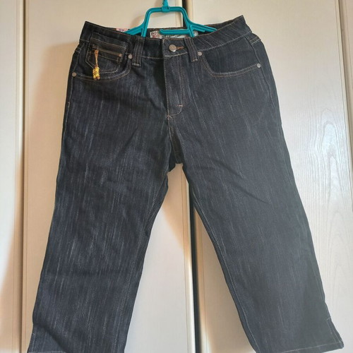 Black denim capri bermuda shorts, medium large