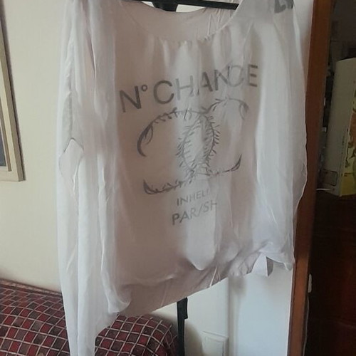 Sheer women's blouse with inner cotton layer, light pink, like new